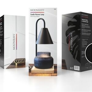 Moonrays Black Candle Warmer Lamp wood base